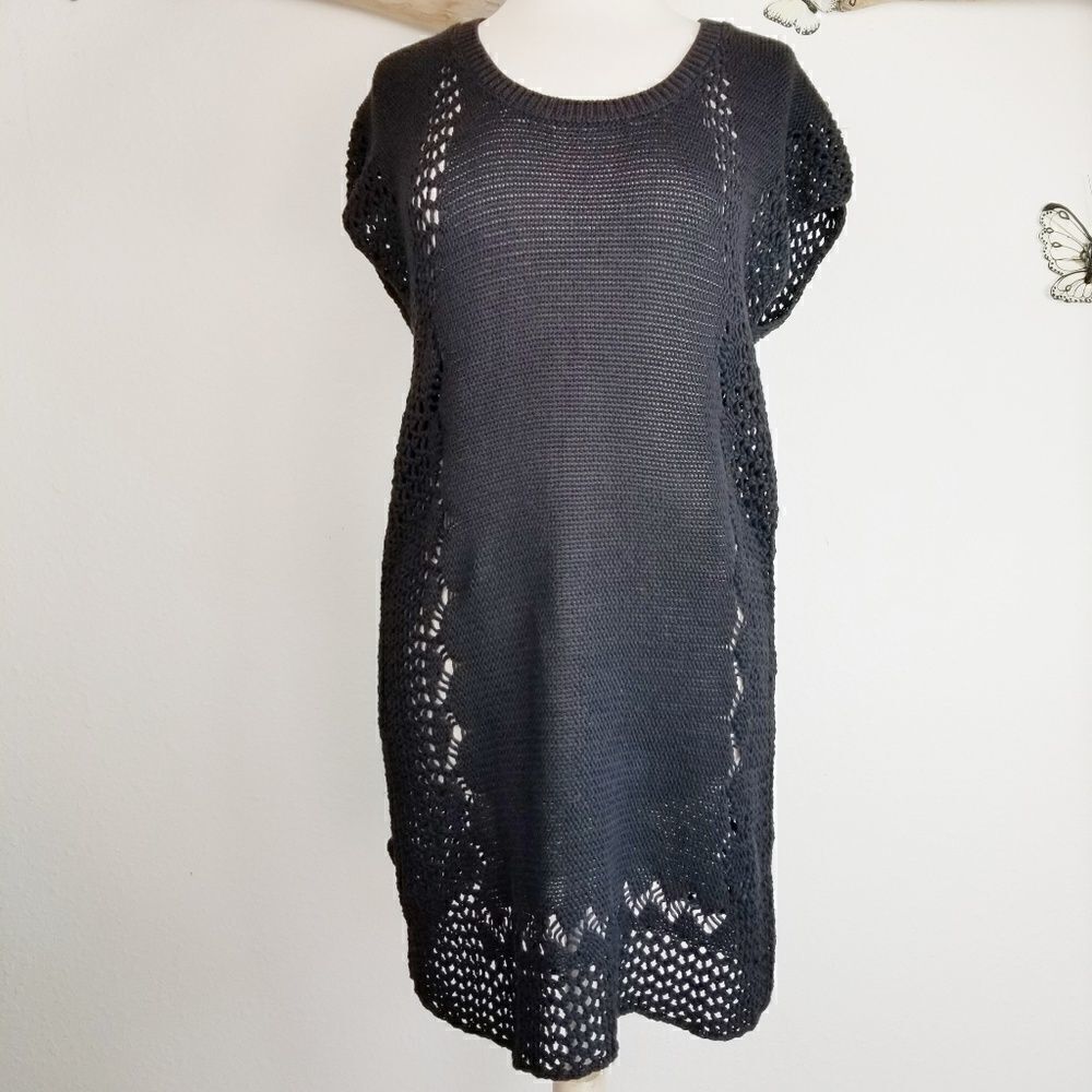 Anthropologie ella moss knit crochet dress